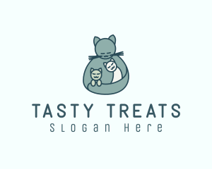 Cat Mom Kittens logo design