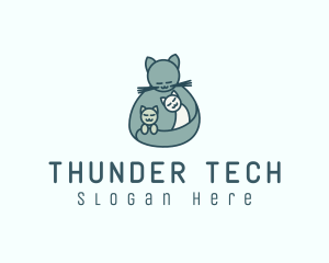 Cat Mom Kittens logo design