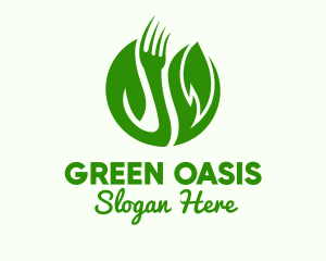 Leaf Vegan Fork logo design