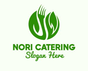 Leaf Vegan Fork logo design