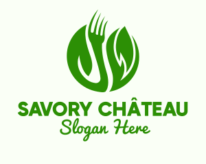 Leaf Vegan Fork logo design