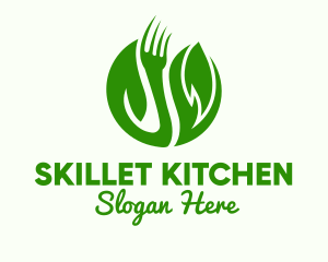 Leaf Vegan Fork logo design