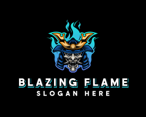 Flame Samurai Warrior logo design