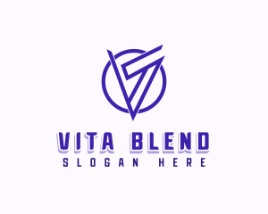 Modern Geometric Letter V logo design