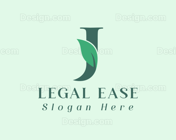 Natural Leaf Letter J Logo