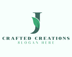 Natural Leaf Letter J logo design