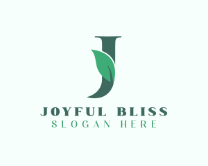 Natural Leaf Letter J logo design