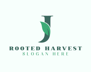 Natural Leaf Letter J logo design