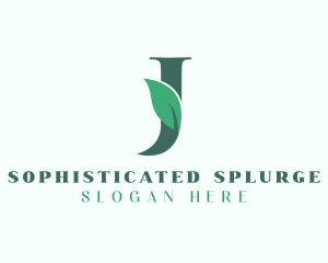 Natural Leaf Letter J logo design