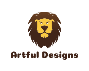 Cartoon Illustration Lion logo design