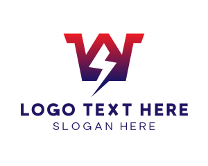 Flash Bolt Letter W logo