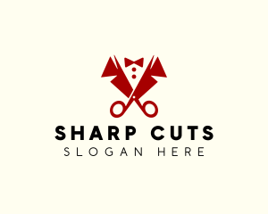 Scissors Suit Grooming logo design