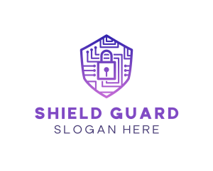 Circuit Shield Padlock logo