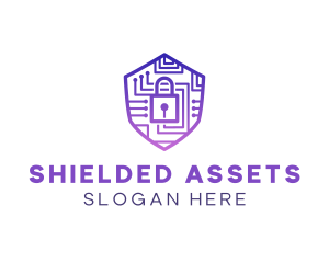 Circuit Shield Padlock logo