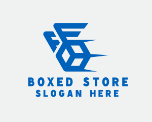 Blue Box Wings logo design