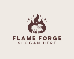 Pork Flame Barbecue  logo design