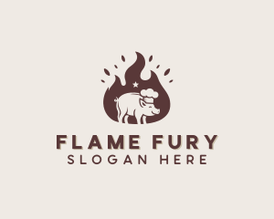 Pork Flame Barbecue  logo design