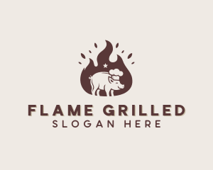 Pork Flame Barbecue  logo design