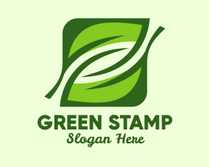 Green Square Leaf  logo design