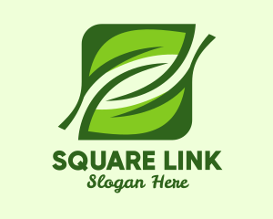 Green Square Leaf  logo design