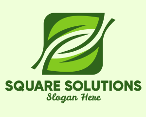 Green Square Leaf  logo design