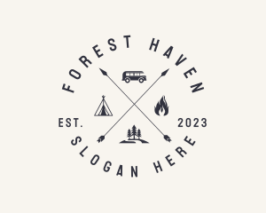 Outdoor Forest Camping logo design