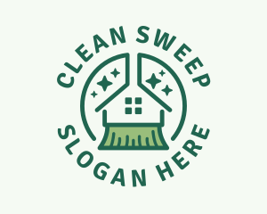 House Broom Cleaning logo design