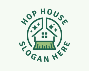 House Broom Cleaning logo design