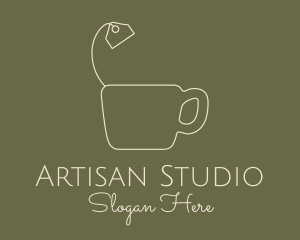 Teabag Mug Outline logo design