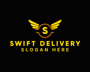 Courier Delivery Wings logo design