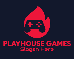 Red Hot Game Controller logo design