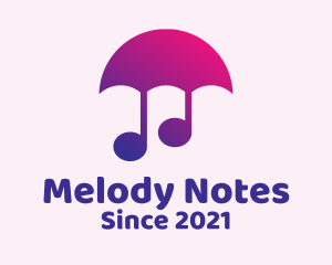 Umbrella Music Note  logo design