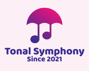 Umbrella Music Note  logo design