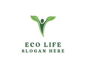 Healthy Lifestyle Human Plant logo design