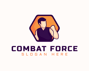 Combat Fighter Man logo design