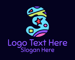 Colorful Shapes Number 3 logo