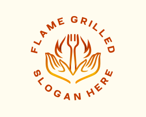 Fork Fire Grill logo design