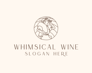 Fashionable Woman Wine logo design