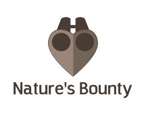 Brown Heart Binoculars logo design