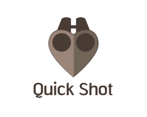 Brown Heart Binoculars logo design