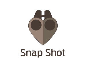 Brown Heart Binoculars logo design