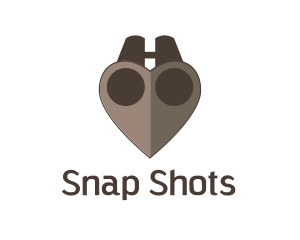 Brown Heart Binoculars logo design