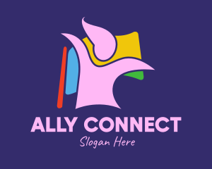Colorful Lady Flag  logo design
