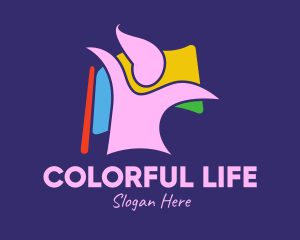 Colorful Lady Flag  logo design