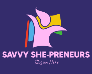 Colorful Lady Flag  logo design