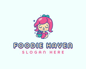 Sundae Dessert Girl logo design