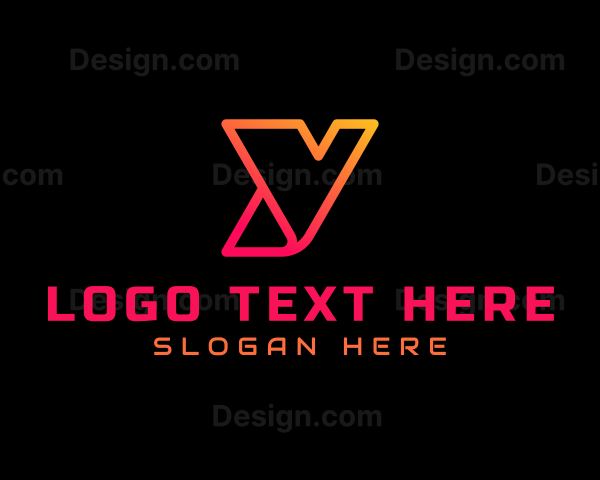 Gradient Tech Letter Y Logo