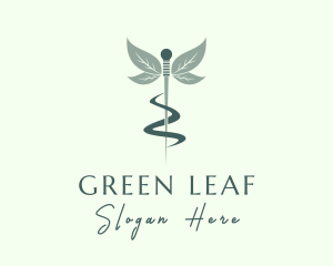 Medical Acupuncture Leaf logo design