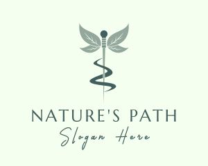 Medical Acupuncture Leaf logo design