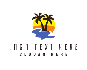 Summer Coconut Tree logo design